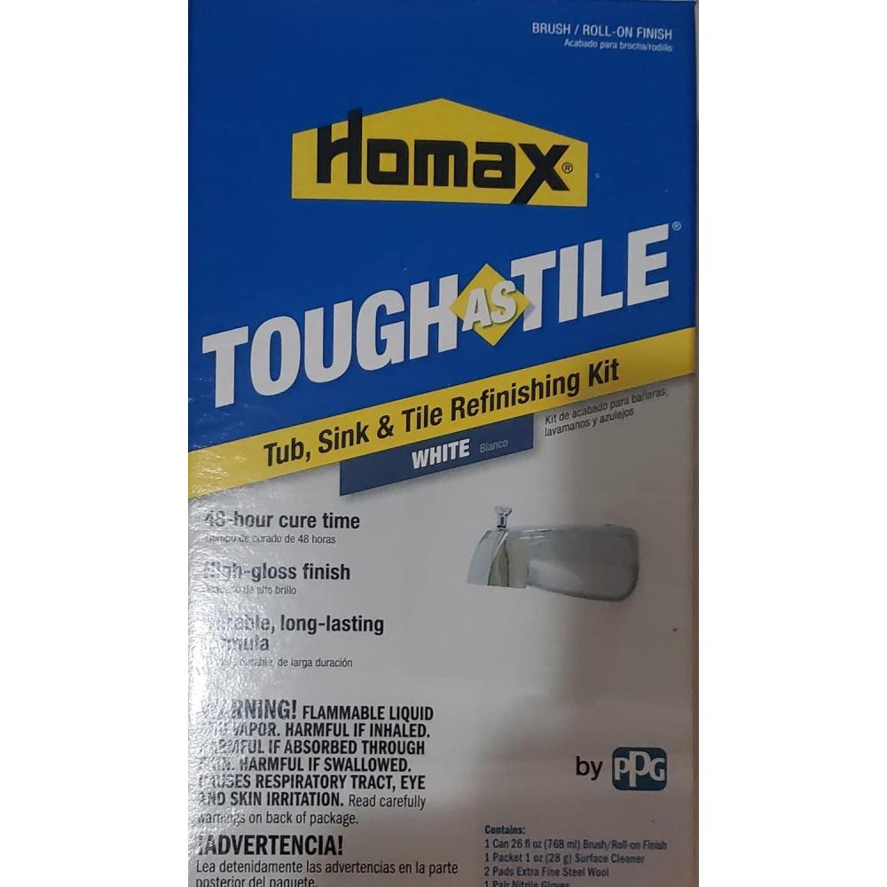 image:imageHomax Tub and Tile Refinishing Kit White 26 oz Brush On Tough as Tile Kit 1625 Pound WhitePack of 11 Count Pack of 1